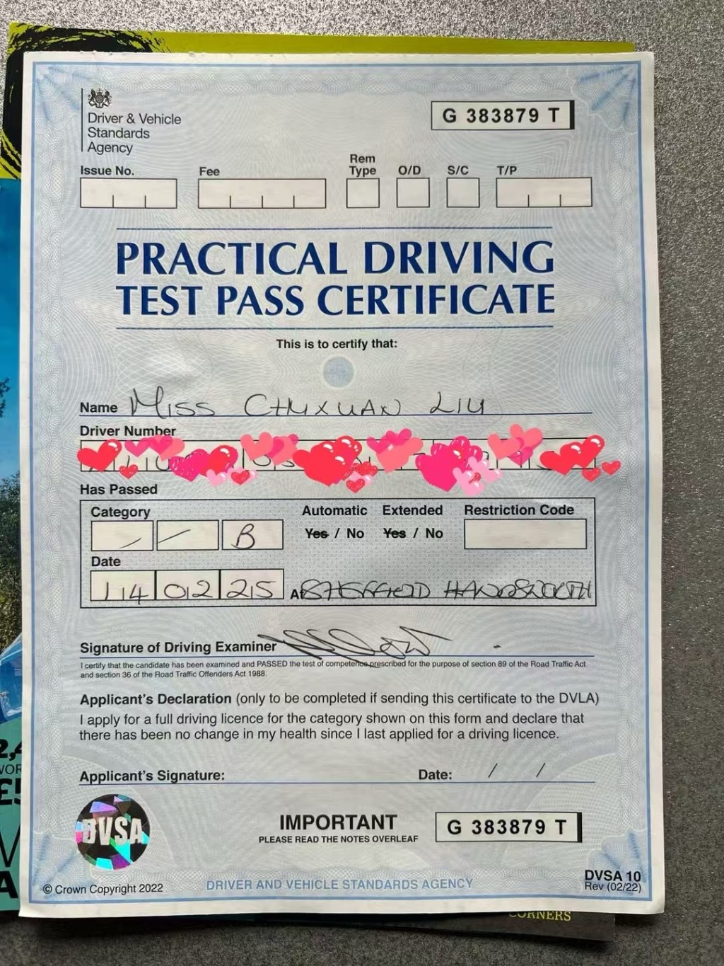 芊芊考到驾照